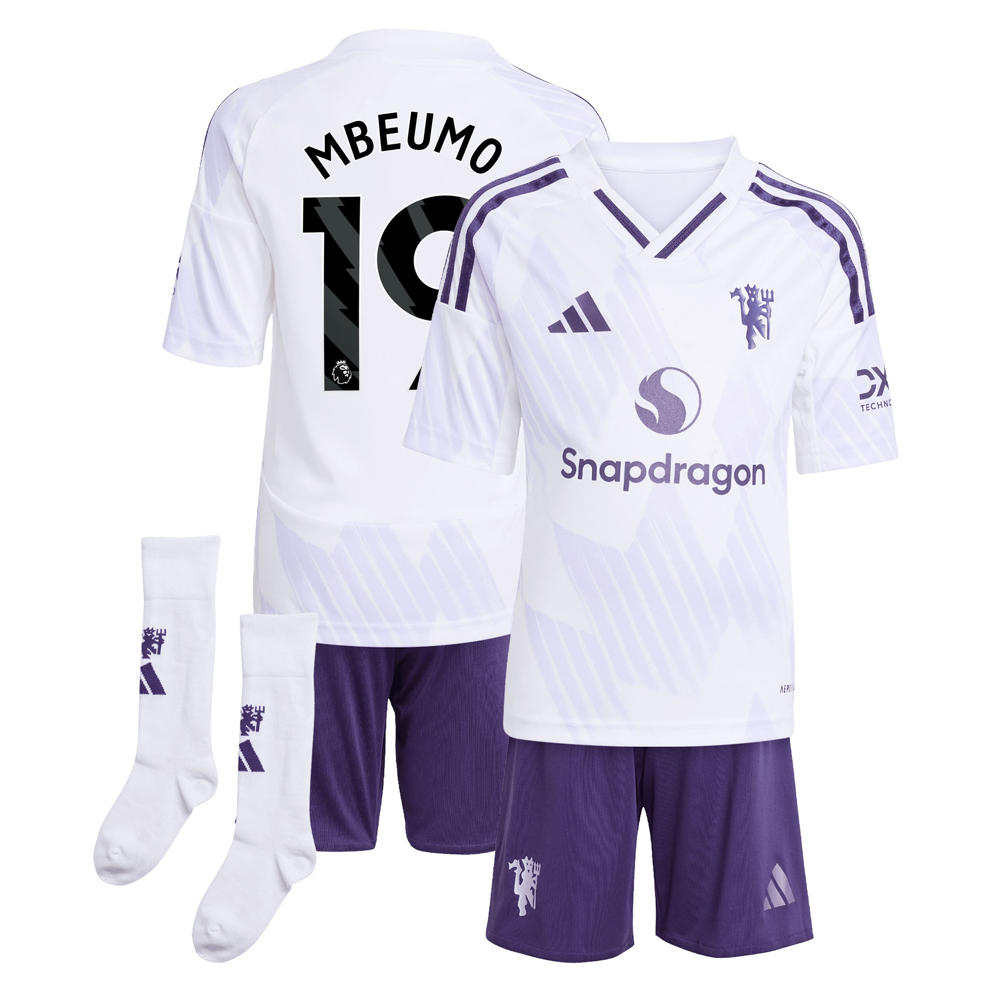 Manchester United adidas Auswärts-Kit Mini 2025-26 mit Aufdruck Mbeumo 19 Image