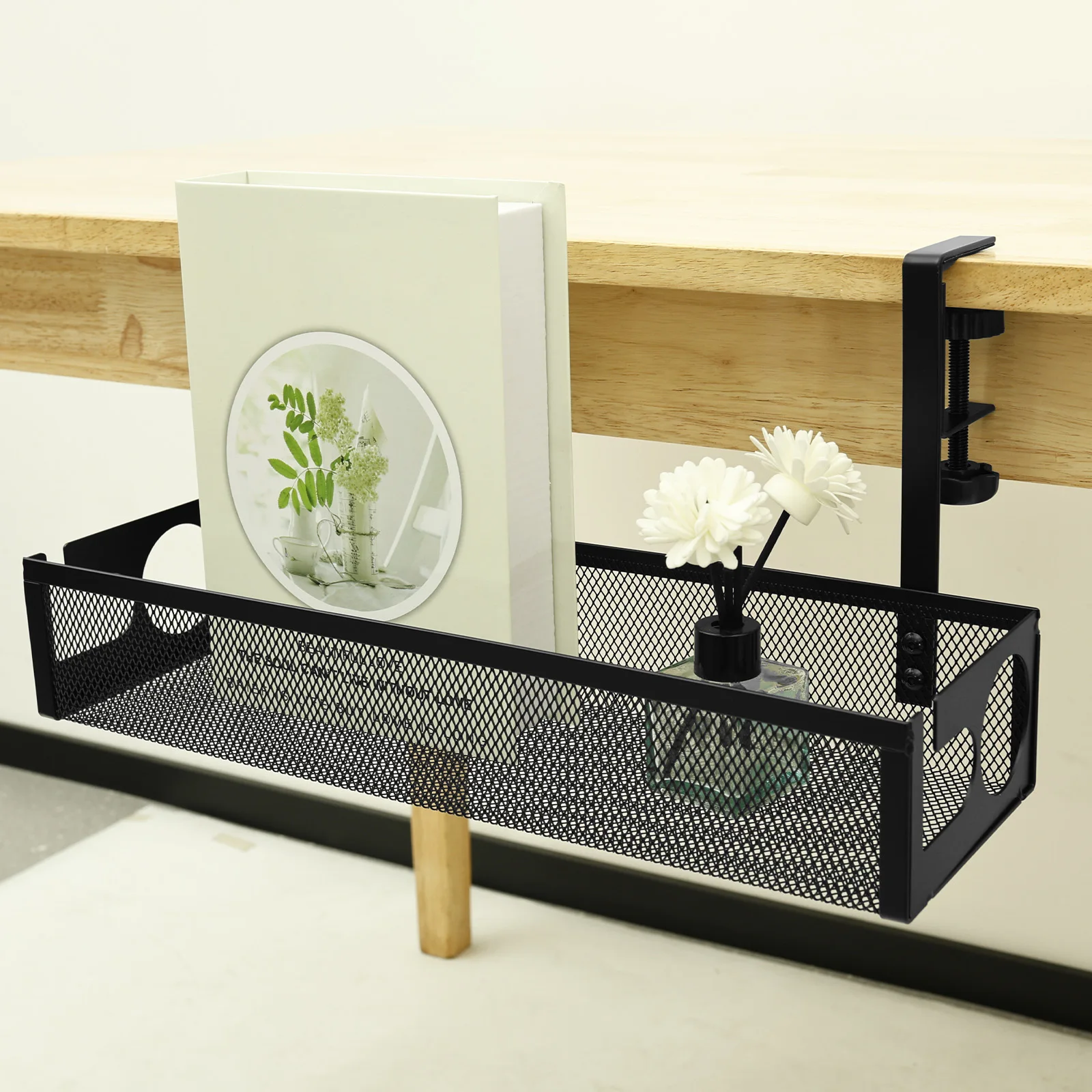 Kabelablage unter dem Schreibtisch, ohne Bohren, Stahl-Schreibtisch, Kabel-Organizer, Heimbüro, Schreibtisch, Kabelmanagement-Tablett, Küchenaufbewahrungszubehör