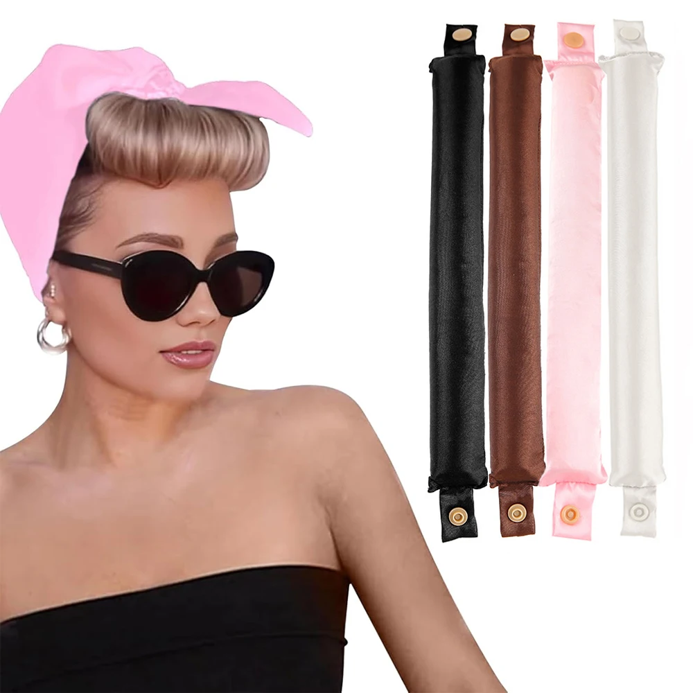 3 Stück Satin Heatless Lockenwickler, Kissen Soft Rollers Soft Heatless Curling Rod Stirnband für alle Haartypen, keine Lockenwickler Image