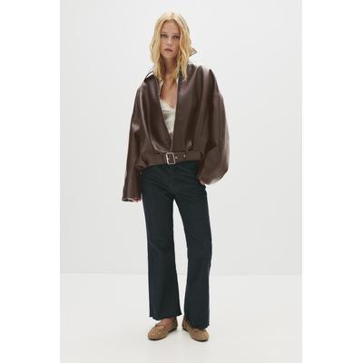 Leather Effect Bomber Jacket