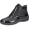Schnürboots WALDLÄUFER "HESNA-Soft", Damen, Gr. 8,5 (42,5), schwarz, Lackleder, Textil, Nappaleder, klassisch, Schuhe, Bequemschuh, High Top Sneaker in Komfortweite H (=sehr weit)