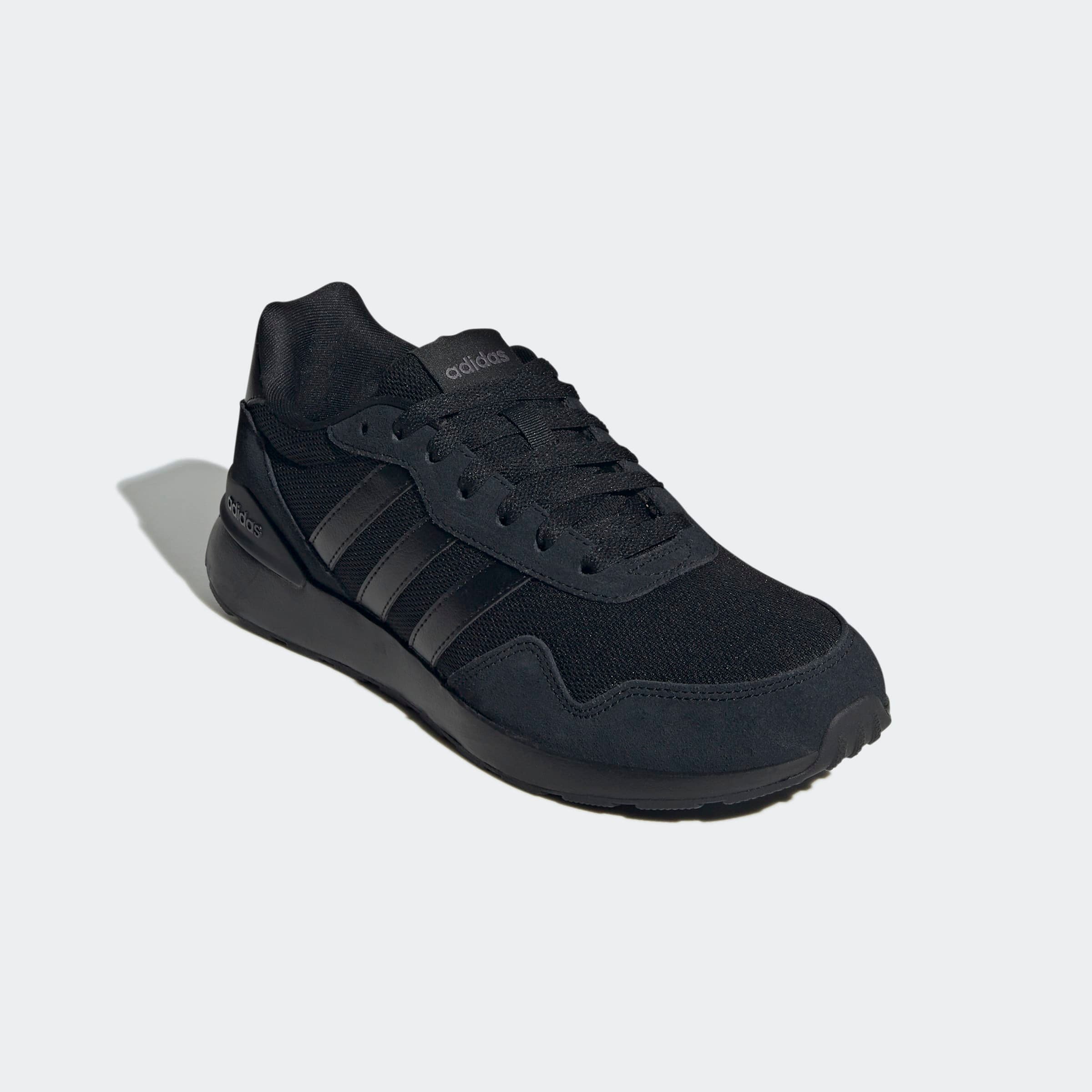 Sneaker ADIDAS SPORTSWEAR "RUN 60S 4.0", Damen, Gr. 40, schwarz (core schwarz, core schwarz, core schwarz), Leder, Textil, Schuhe Sneaker