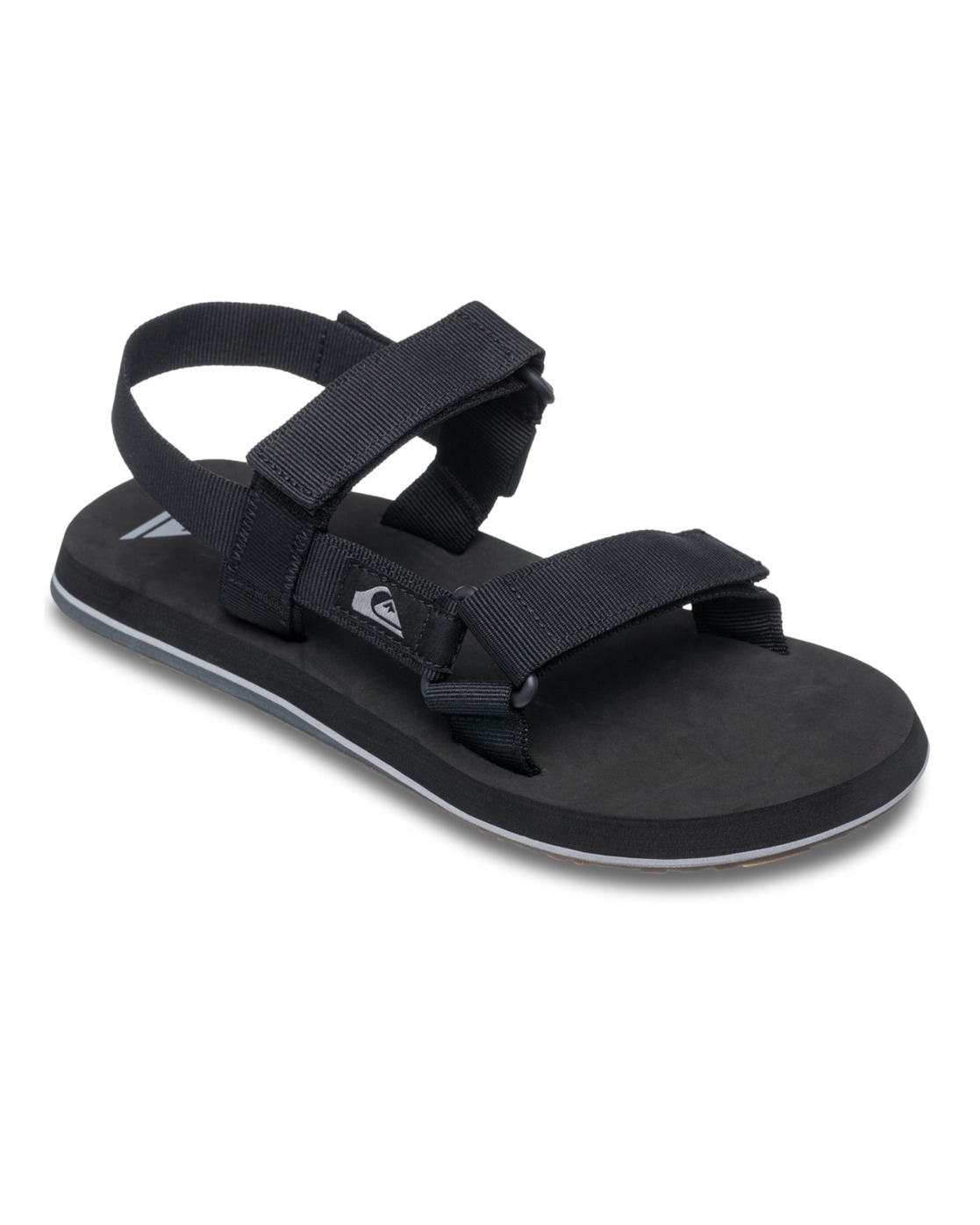 Sandale QUIKSILVER "Monkey Caged", Herren, Gr. 10 (43), schwarz (schwarz 3), Obermaterial:Obermaterial: Textil [Chemiefaser] / Außensohle: Gummi;, Schuhe Sandale