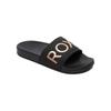 Sandale ROXY "Slippy Ii", Gr. 8(38), schwarz (schwarz, m gold), Obermaterial: 100% Synthetikmaterial / Futter: 100% Textil / Außensohle: 100% EVA, Schuhe