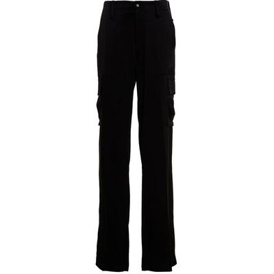 Satin-Finish Cargo Pants With Multi-Pockets