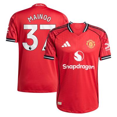 Manchester United adidas Authentic Heimtrikot 2025-26 mit Aufdruck Mainoo 37 Image
