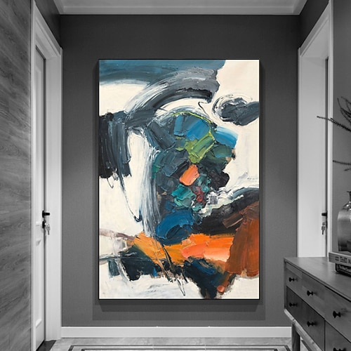 handgefertigtes Ölgemälde auf Leinwand, Wandkunst, Dekoration, modern, abstrakt, für die Inneneinrichtung, gerollt, rahmenlos, ungedehntes Gemälde Image