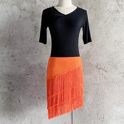 Damenhose mit Paillettenfransen für den Lateintanz – lange Hose mit weitem Bein für Gesellschaftstanz/Standard, Jitterbug Square Dance-Aufführung/Übung Image