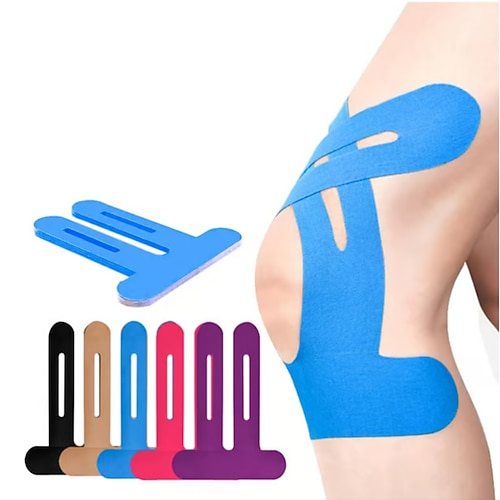 10/20 Stück vorgeschnittenes Kinesiologie-Tape für die Knie, Stützstreifen für die athletische Muskulatur für Läufer, Kniescheibe, Erholung nach Sportverletzungen und Marathontraining Image