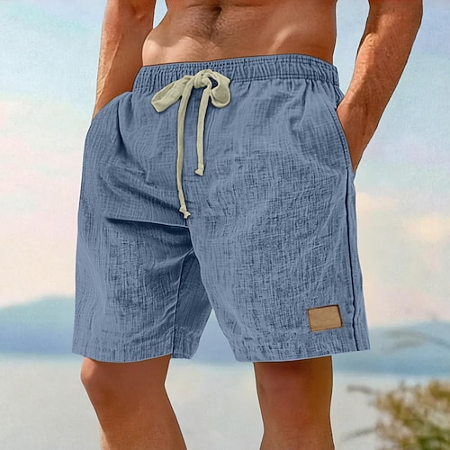 Herren Shorts Sommershorts Strandshorts Tasche Elastischer Bund Kordelzug Einfach Komfort Atmungsaktiv Knielang Urlaub Ferien Strand Urlaub Hawaiianisch Schwarz Rosa Unelastisch Image