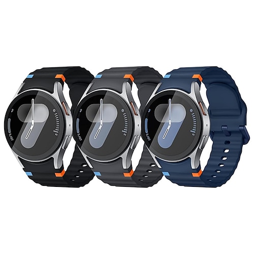 6er Pack Uhrenarmband für Samsung Galaxy Watch 7/6/5/4 40/44mm, Watch 5 Pro 45mm, Watch 6 Classic 43/47mm, Watch 4 Classic 42/46mm Silikon Ersatz Gurt Niedlich Sportarmband Armband Image