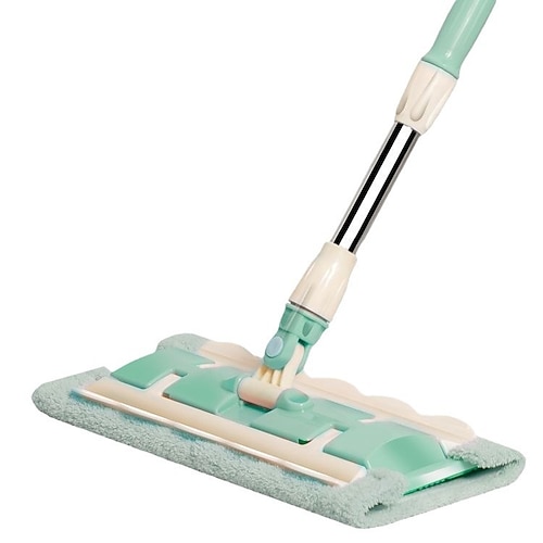 Queens Finders Mikrofaser-Mopp, um 360 Grad drehbar, verstellbar, flache Reinigungsmopps mit Edelstahlgriff und 4 wiederverwendbaren, waschbaren Mopptüchern für die Haushaltsreinigung Image