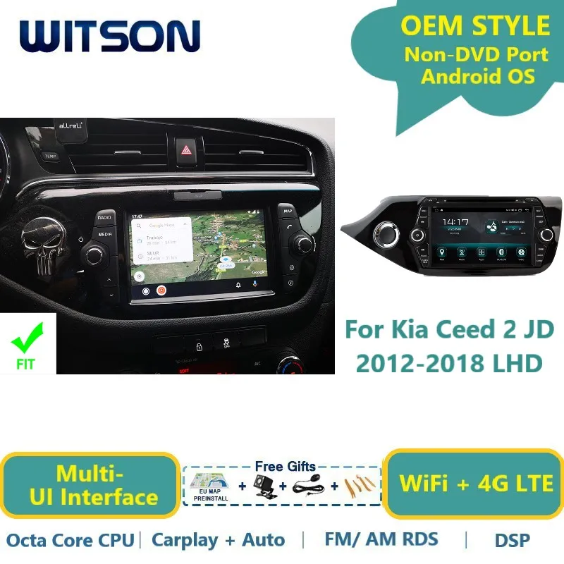 WITSON Android 14 Autoradio für Kia Ceed 2 JD 2012–2018 LHD Carplay Wifi GPS RDS Auto Stereo Multimedia Image