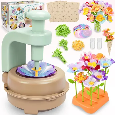 Fabric Flower Bouquets Toys DIY Craft Kits Kids-Flowers Market Toy Build Flower Bouquet Toddler Girl Educational Activity Gifts