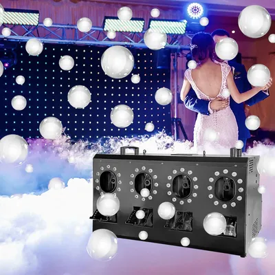 3000 W Dual Wheel Bubble Machine Led Fog Party Equipment 18 x 3 W RGB Smoke Bubble Machine Image