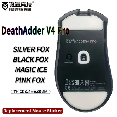UnusualWaySports Mouse Skates Feet DA Deathadder V4 ProCambered Surface PTFE Anti Collapse Magic Ice Pink Black Silver Fox