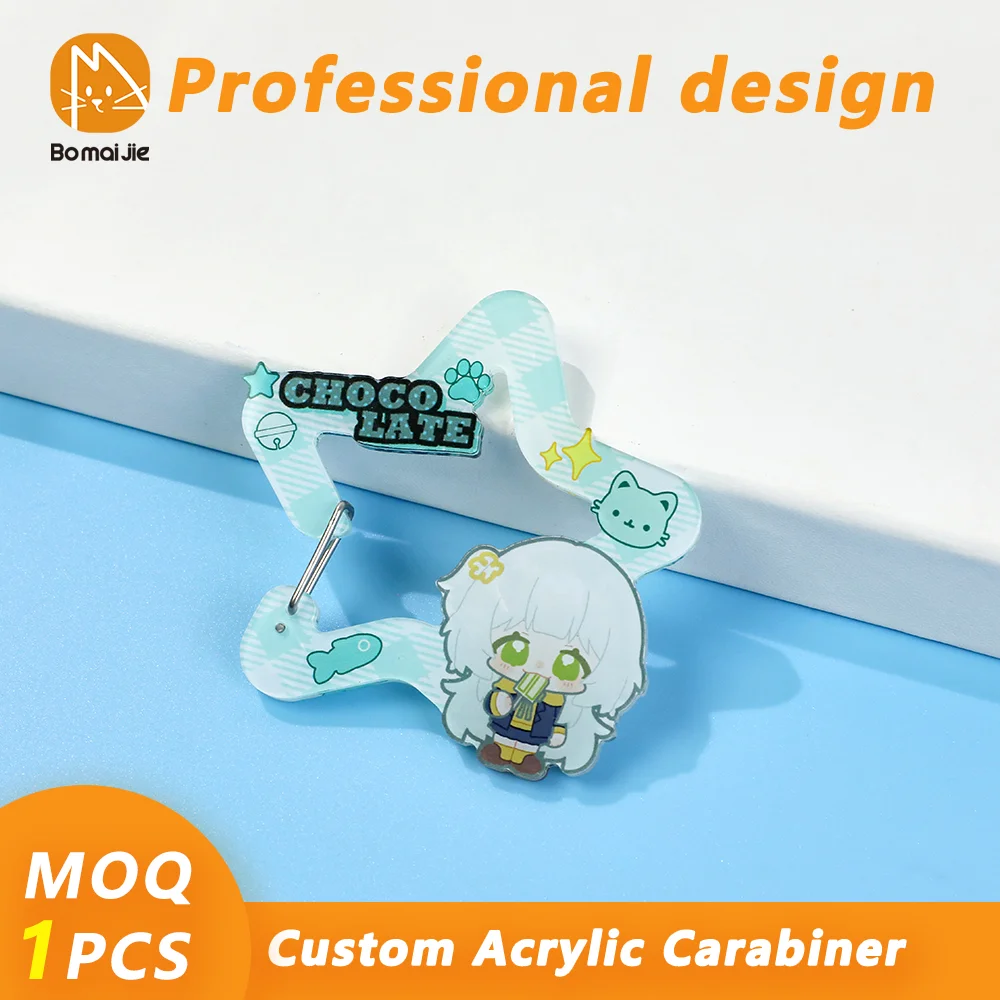 Benutzerdefinierte Acryl Karabiner Cartoon Acryl Schlüsselanhänger Foto individuelle Anime Charms klare personalisierte Designer Auto Schlüsselanhänger Image