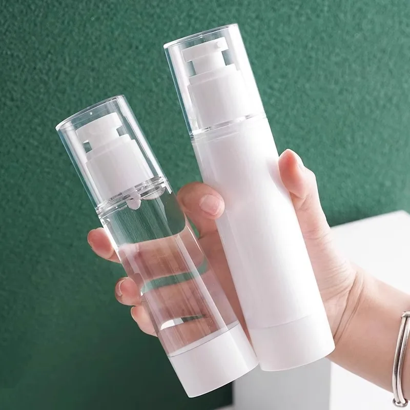 15ml 30ml 50ml 80ml 100ml Trasparente Airless Crema Cosmetica Pompa Bottiglia Formato Da Viaggio Dispenser Contenitore di Trucco per Crema Gel Lozione