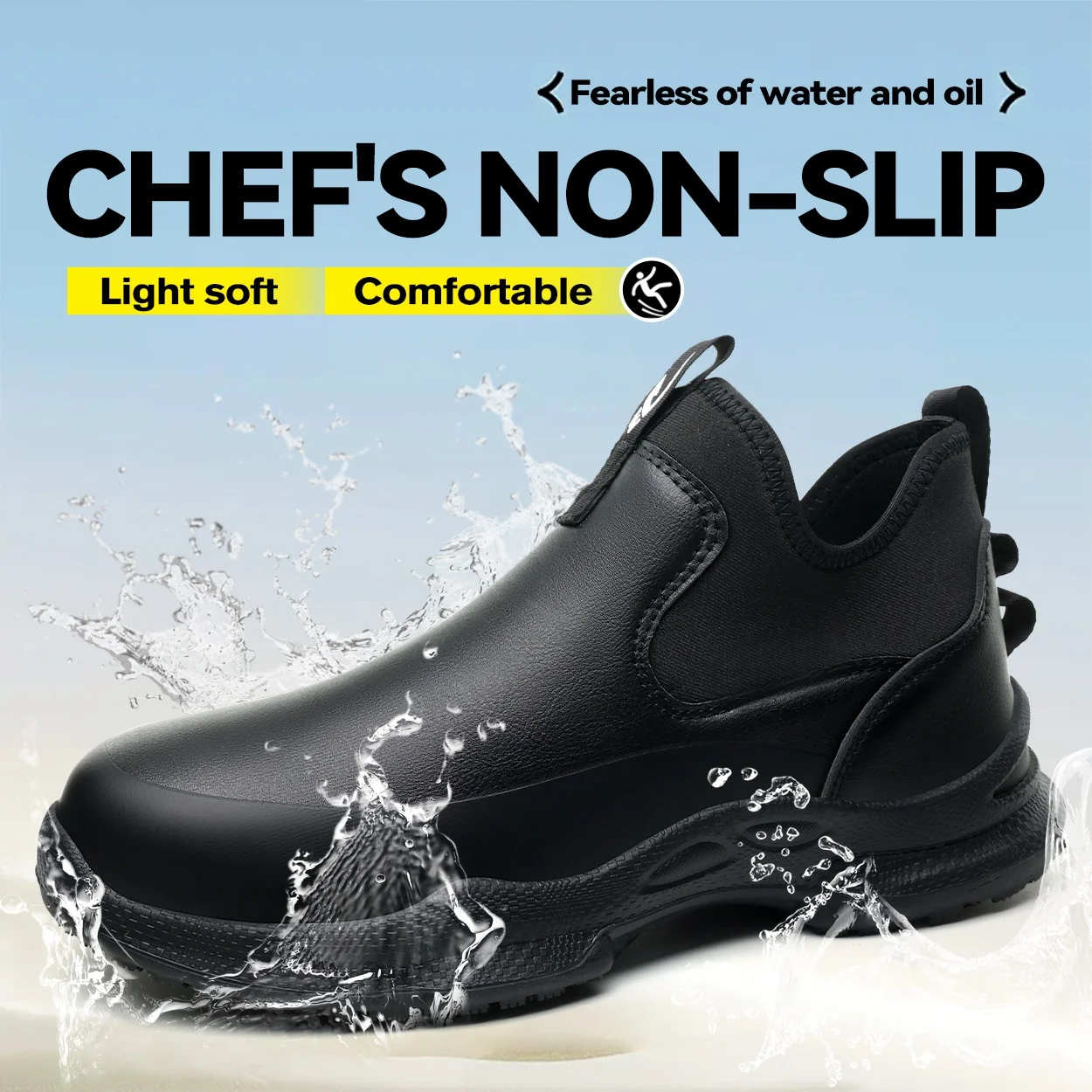 Chef-Schuhe, vier Jahreszeiten, rutschfest, ölbeständig, Business-Casual, Herren-Arbeits-EVA-Schuhe, modische, bequeme, wasserdichte Schuhe mit weichen Sohlen