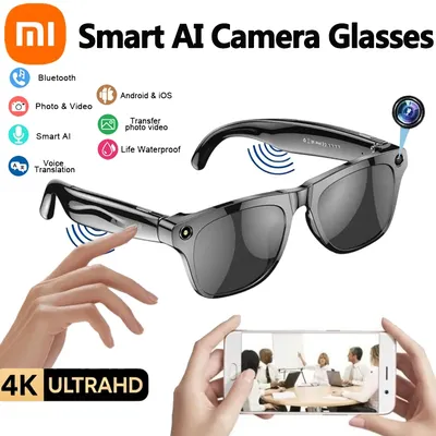 4K HD Smart Glasses Chat GPT Bluetooth-Kamera 260 mAh Akku Sprachassistent Übersetzung Identifizieren von Objekten Anruf Musik Smart Glasses Image