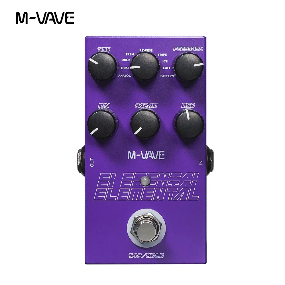 M-VAVE Elemental Digital Delay Pedal 9 verschiedene Delay Gitarre Effekt Delay Pedal Unterstützung für HOLD TAP Modus Guitarra Zubehör Image