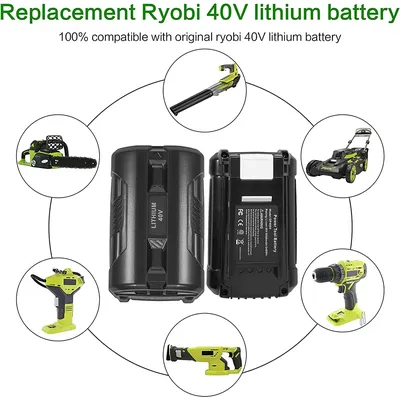 Vanon 1 Packung 6,0 Ah 40 V Op4040 Op404 Lithium-Batterie ersetzen für Ryobi 40 V Batterie kompatibel mit Ryobi 40 Volt Batterie Op40301 Op40261 Op4020