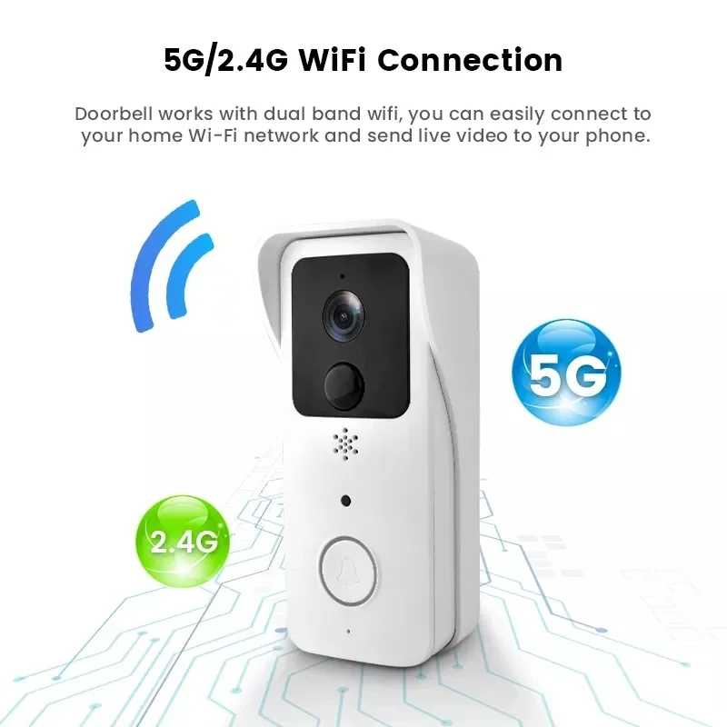 Video Türklingel 5G 2,4G WiFi 1080P Smart Outdoor Wireless Intercom Wasserdichte Drahtlose Kamera Hause Sicherheit Türklingel kamera Image