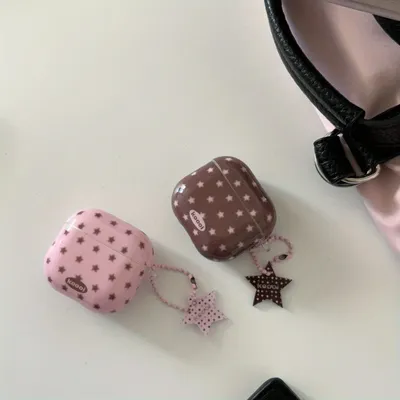 [Löwe] Rosa Kaffee fünfzackiger Stern geeignet für Apple Airpods4 Kopfhörer Schutzhülle, neue Airpodspro2 Schutzhülle Pro2 Image