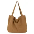 Borsa a tracolla da donna in tela vintage di grande capacità A4 Shopping Borsa a tracolla leggera marrone bianco verde nero M311
