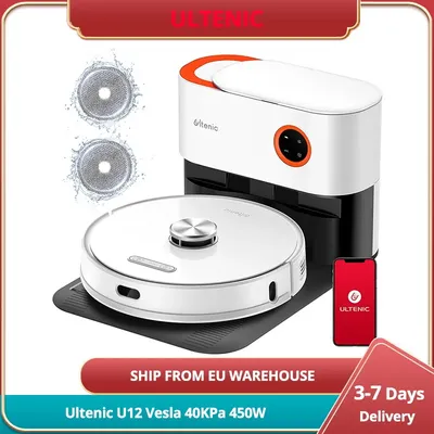 Ultenic T10 Pro Robot Vacuum Cleaner & Self Emptying Station 4KPa Suction, Dual SpinPower Mopping, 3.3L Dustbag Lidar Navigation Image
