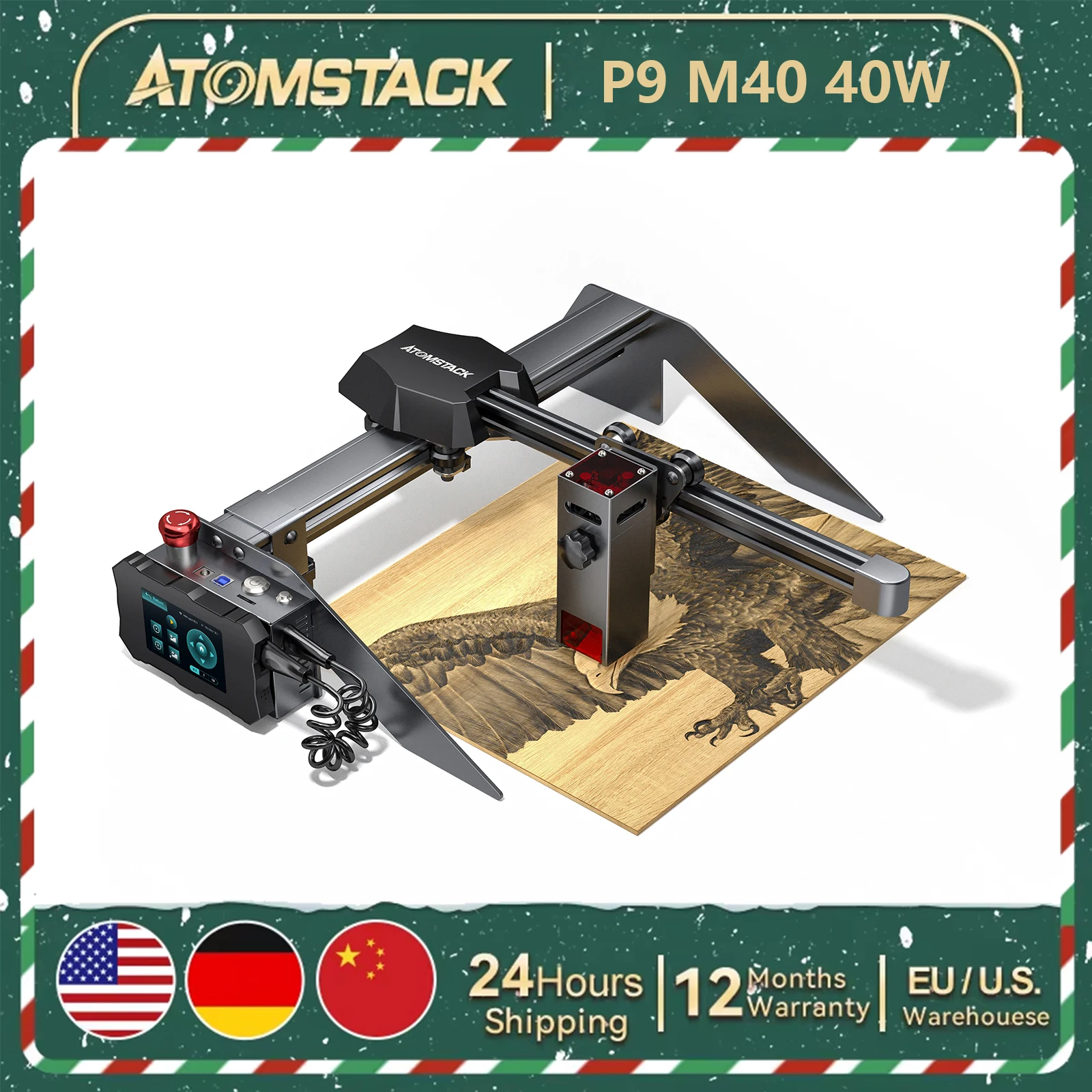 ATOMSTACK P9 M40 M50 Lasergravierer 40 W Metallgraviermaschine 0,01 mm Präzisionsschneiden DIY Markierung für Holz Leder Acryl Image
