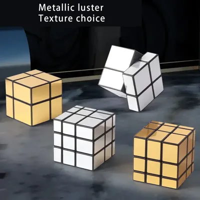 SENGSO Mirror Cube 3x3x3 Speed Sticker Cube Twist Verschiedene Formen Puzzle Bundle Puzzle Games Spielzeug für Kinder und Erwachsene Image