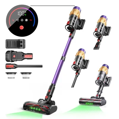 Blossom Kabelloser Handstaubsauger, 45.000 PA Saugleistung, intelligenter Staubsensor, Touchscreen, tragbarer Akku-Staubsauger mit Stab Image