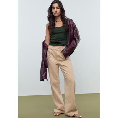 Stradivarius D92 straight wide jeans Stone 8