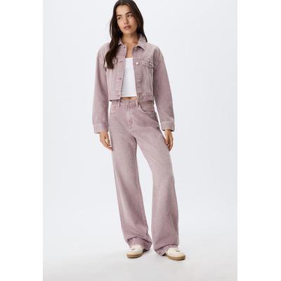 Stradivarius Shimmer denim jacket Lilac XS