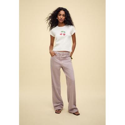 Stradivarius D92 straight wide jeans Lilac 6