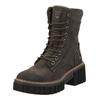 Schnürstiefelette MUSTANG SHOES "Mustang Shoes Stiefelette Lederimitat", Damen, Gr. 39, grau (dunkelgrau), Lederimitat, casual, Schuhe