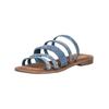 Pantolette LAZAMANI "Lazamani Pantoletten Leder", Damen, Gr. 41, blau (denim), Leder, casual, Schuhe