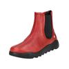 Stiefelette SOFTINOS "softinos Stiefelette Leder/Textil", Damen, Gr. 37, rot (rot, schwarz), Leder, Textil, casual, Schuhe