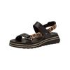 Riemchensandale TAMARIS "Tamaris Sandalen Leder", Damen, Gr. 39, schwarz (schwarz, braun), Leder, casual, Schuhe