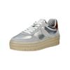 Sneaker TAMARIS "Tamaris Sneaker Leder/Synthetik", Damen, Gr. 38, silber, Leder, Synthetik, casual, Schuhe