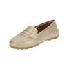 Mokassin GEOX "Geox Mokassin Leder", Damen, Gr. 37, gold (hellgold), Leder, casual, Schuhe