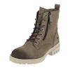 Schnürstiefelette MUSTANG SHOES "Mustang Shoes Stiefelette Lederimitat", Damen, Gr. 38, grau (taupe), Lederimitat, casual, Schuhe