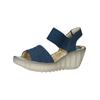 Riemchensandale FLY LONDON "Fly London Sandalen Leder", Damen, Gr. 41, blau, Leder, casual, Schuhe