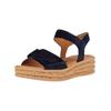 Keilsandalette GABOR "Gabor Sandalen Leder", Damen, Gr. 39, blau (atlantik), Leder, casual, Schuhe
