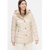 Steppjacke FUCHS SCHMITT, Damen, Gr. 52, grau (kitt), Web, Obermaterial: 100% Polyester, unifarben, modisch, regular fit Po-bedeckend, hoch geschlossener Ausschnitt, Langarm abgerundeter Saum, Jacken, regular fit, abnehmbare Kapuze