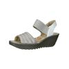 Riemchensandale FLY LONDON "Fly London Sandalen Leder", Damen, Gr. 38, weiß (silber, weiß), Leder, casual, Schuhe