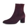 Stiefelette GABOR, Damen, Gr. 41, lila (beere), Veloursleder, unifarben, elegant, Schuhe, Blockabsatz, Businessstiefelette in bequemer Schuhweite G (= weit)