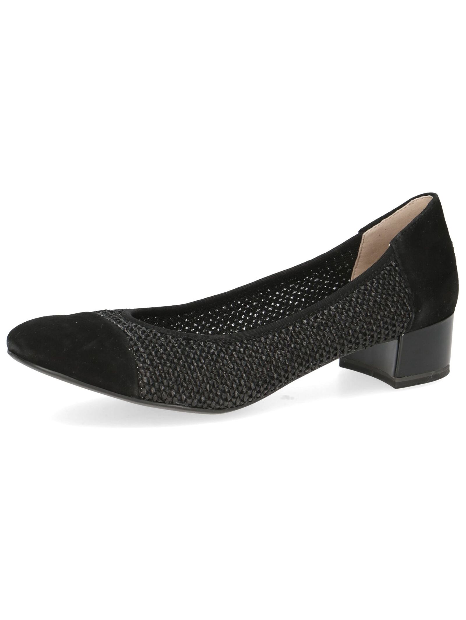 Pumps CAPRICE "Caprice Pumps Leder/Textil", Damen, Gr. 38, schwarz, Leder, Textil, Schuhe Pumps