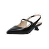 Slingpumps NERO GIARDINI "Nero Giardini Pumps Leder", Damen, Gr. 36, schwarz, Leder, elegant, Schuhe